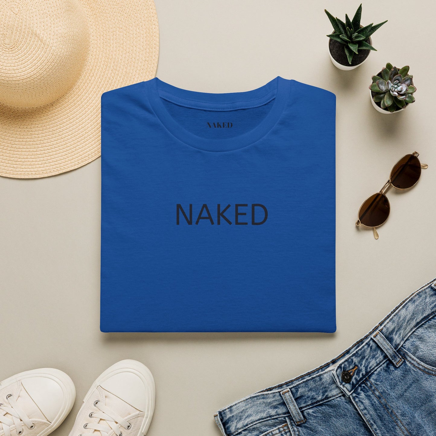 NAKED Graphic T-Shirt — Minimalist Statement Tee