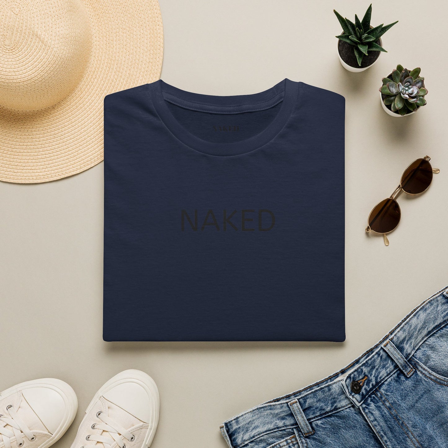 NAKED Graphic T-Shirt — Minimalist Statement Tee