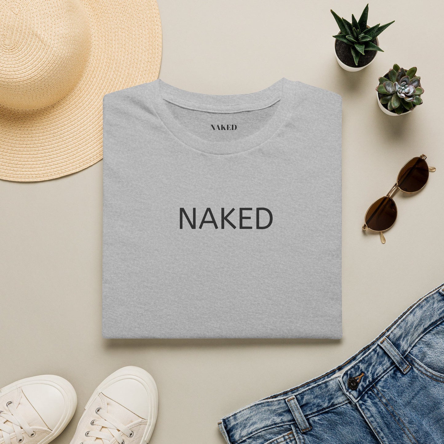 NAKED Graphic T-Shirt — Minimalist Statement Tee