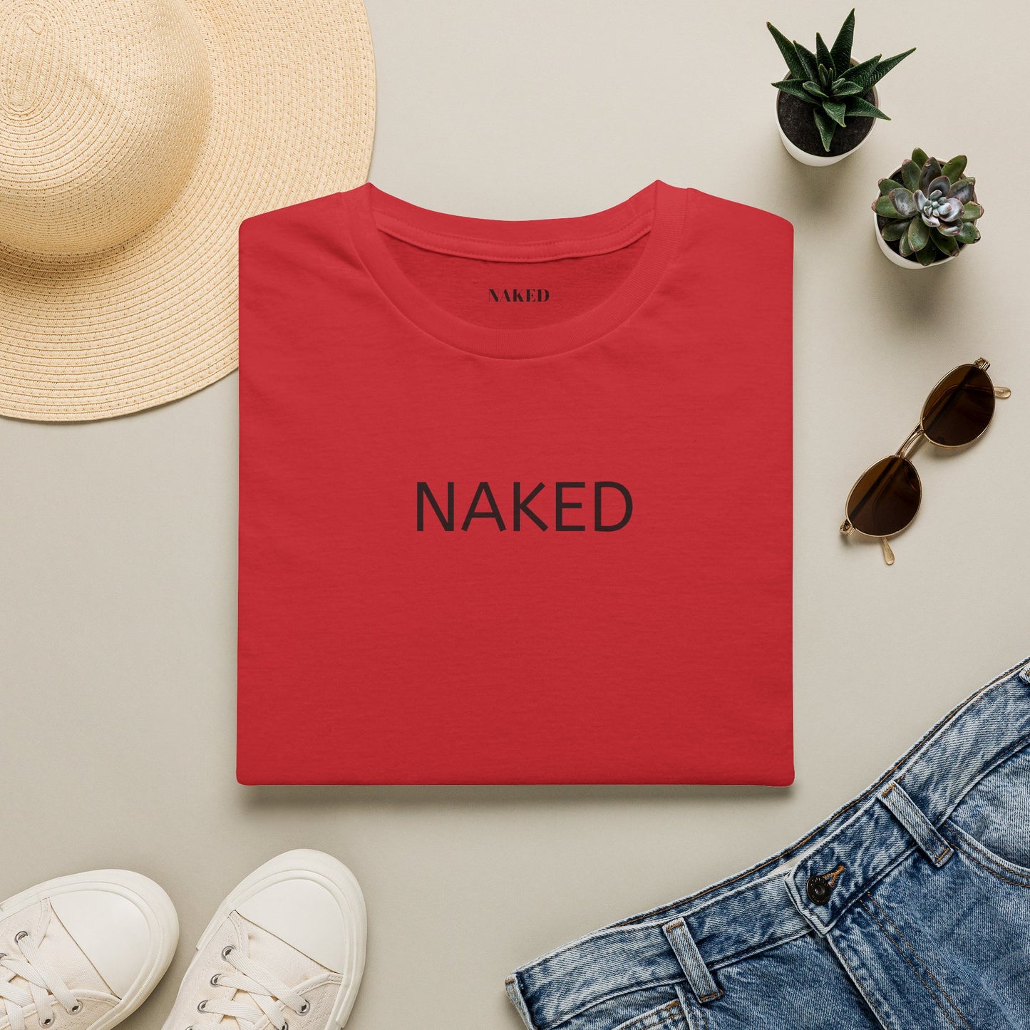 NAKED Graphic T-Shirt — Minimalist Statement Tee
