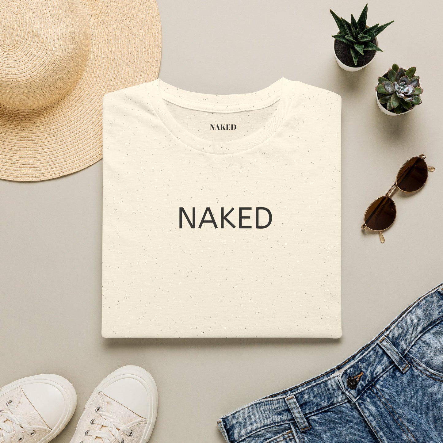 NAKED Graphic T-Shirt — Minimalist Statement Tee