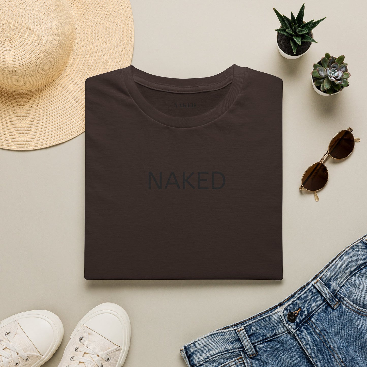 NAKED Graphic T-Shirt — Minimalist Statement Tee