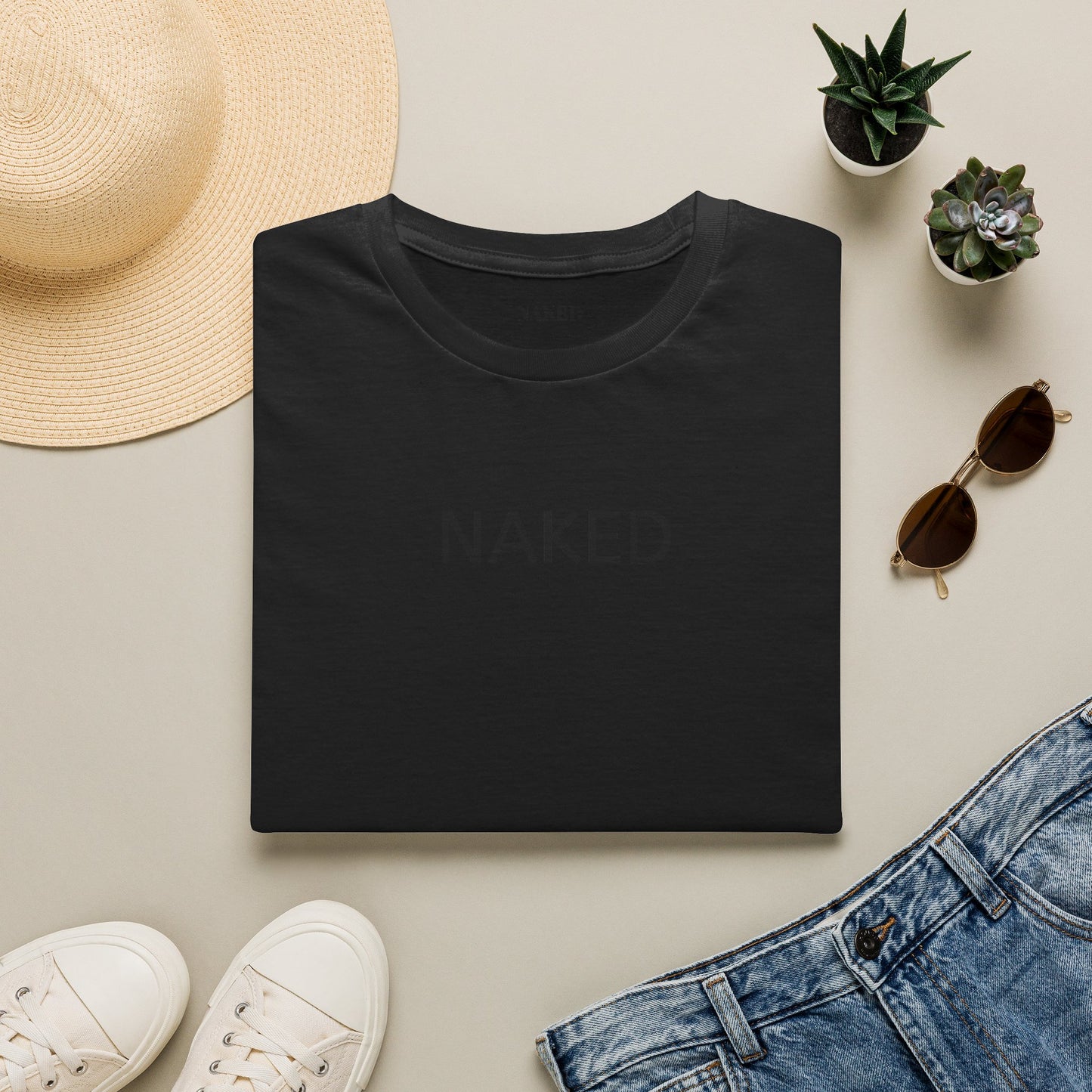 NAKED Graphic T-Shirt — Minimalist Statement Tee