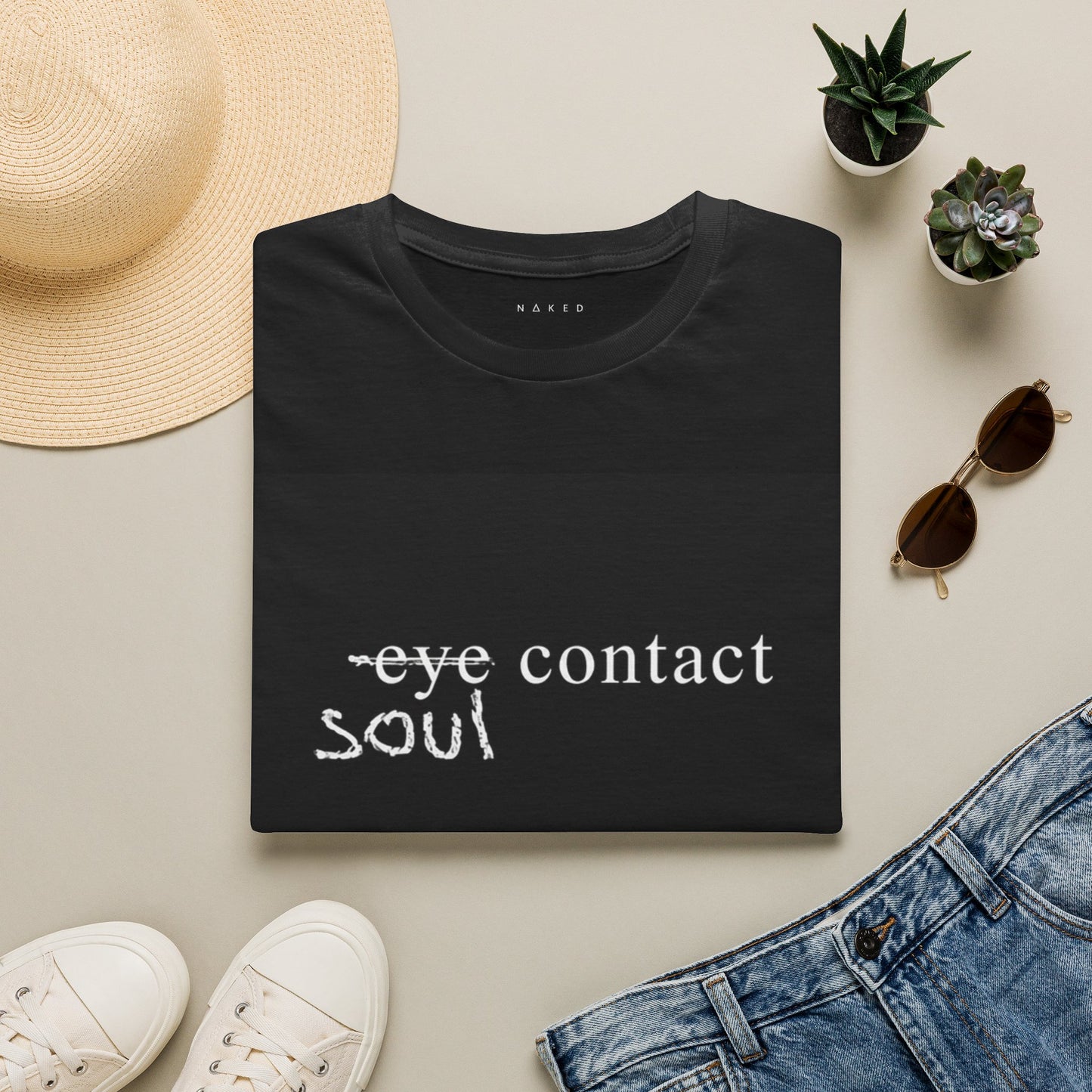 Soul Over Eye Contact T-Shirt — Minimalist Typographic Tee