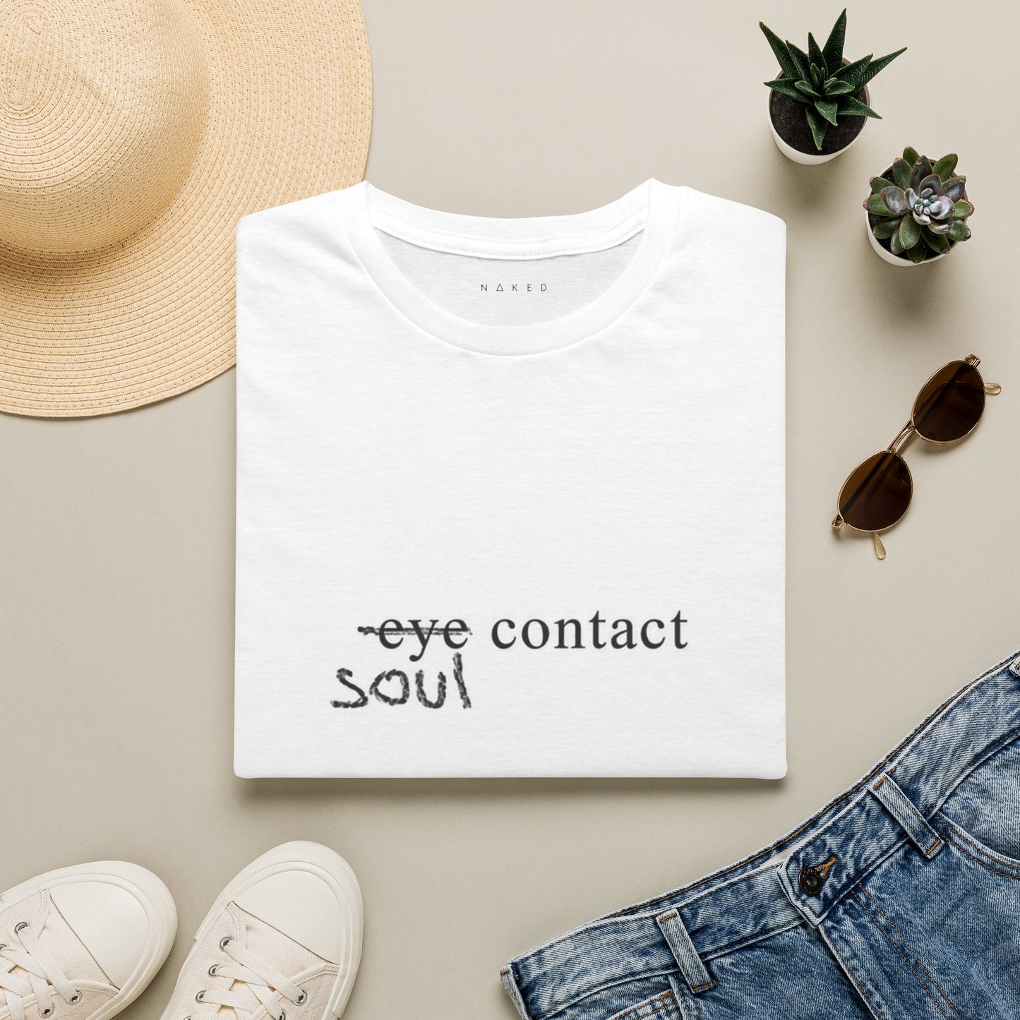 Soul Over Eye Contact T-Shirt — Minimalist Typographic Tee